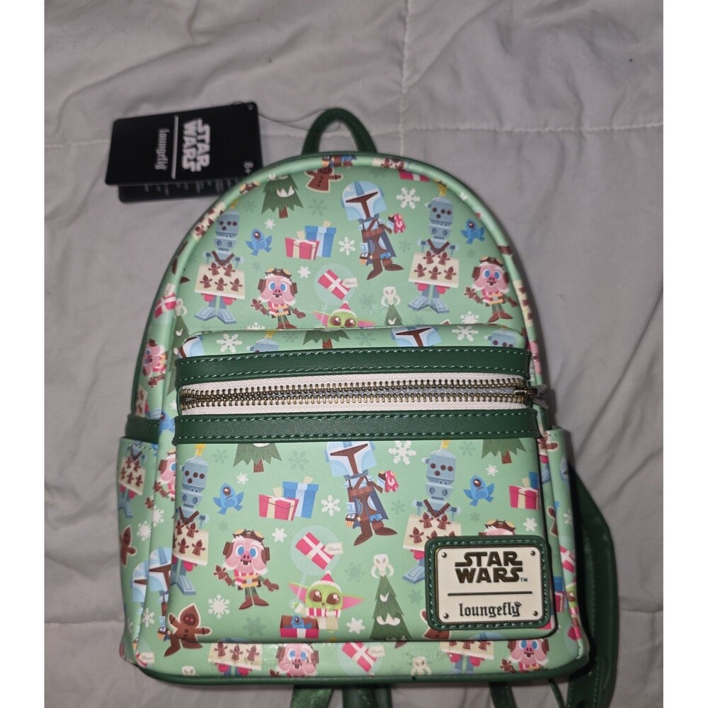 NWT loungefly Disney star wars Christmas themed mini backpack bookbag purse tote